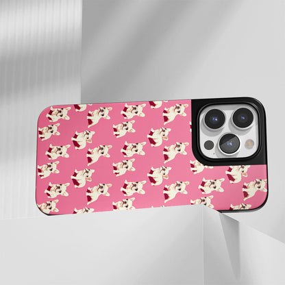 Industry-Level Tough Matte French Bulldog Pink iPhone Case