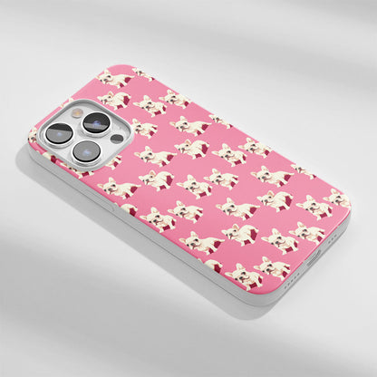 Latest 3rd-Generation Crystal Tough Glossy French Bulldog Pink iPhone Case