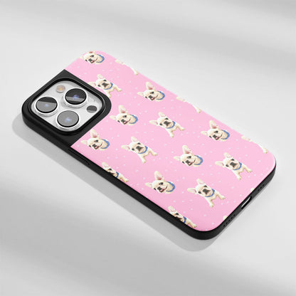 Industry-Level Tough Matte French Bulldog Pink iPhone Case