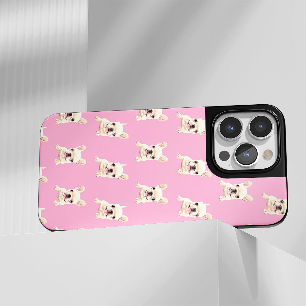 Industry-Level Tough Matte French Bulldog Pink iPhone Case