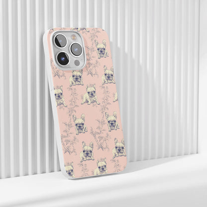 Latest 3rd-Generation Crystal Tough Glossy French Bulldog Pink iPhone Case