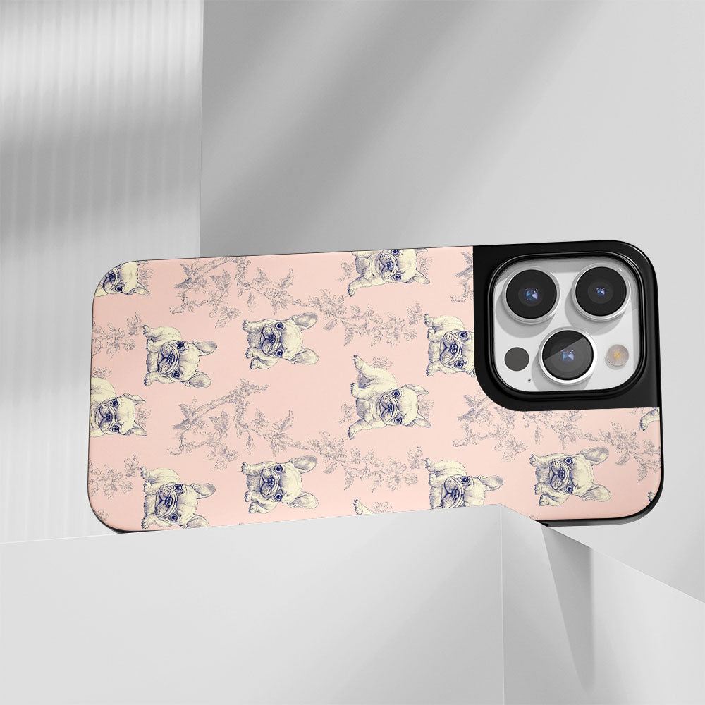 Industry-Level Tough Matte French Bulldog Pink iPhone Case