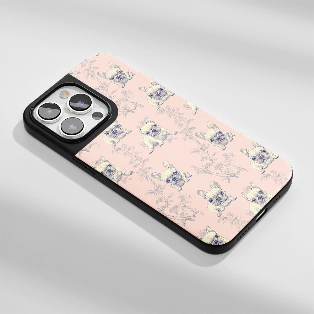 Industry-Level Tough Matte French Bulldog Pink iPhone Case