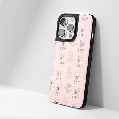 Industry-Level Tough Matte French Bulldog Pink iPhone Case