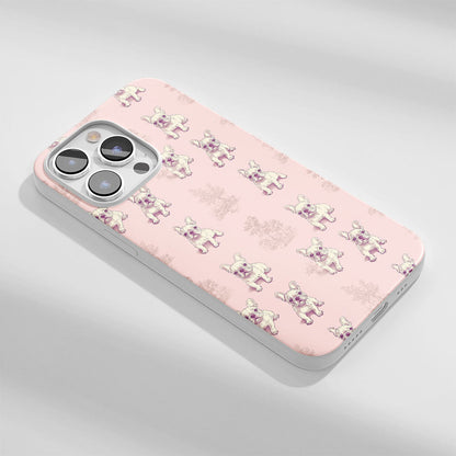 Latest 3rd-Generation Crystal Tough Glossy French Bulldog Pink iPhone Case