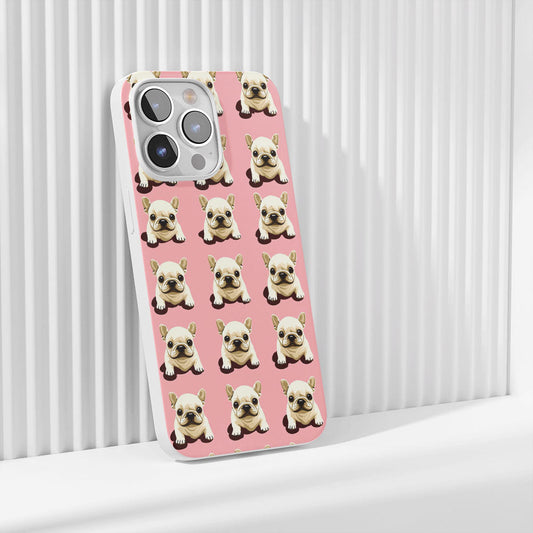 Latest 3rd-Generation Crystal Tough Glossy French Bulldog Pink iPhone Case