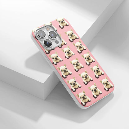 Latest 3rd-Generation Crystal Tough Glossy French Bulldog Pink iPhone Case