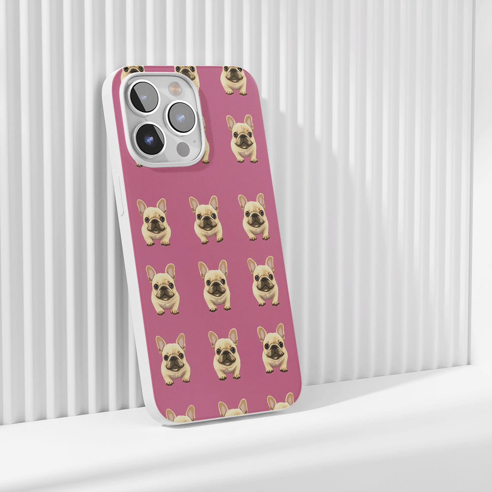 Latest 3rd-Generation Crystal Tough Glossy French Bulldog Pink iPhone Case