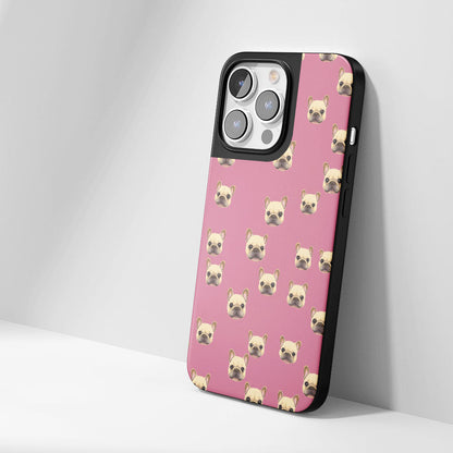 Industry-Level Tough Matte French Bulldog Pink iPhone Case