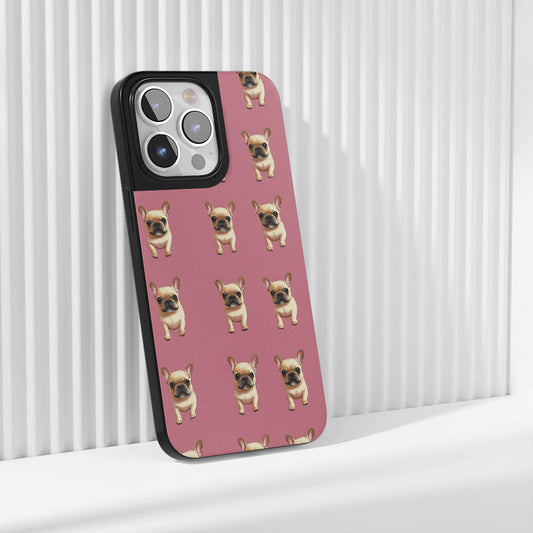 Industry-Level Tough Matte French Bulldog Pink iPhone Case