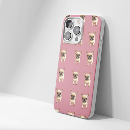 Latest 3rd-Generation Crystal Tough Glossy French Bulldog Pink iPhone Case