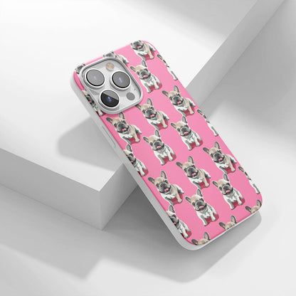 Latest 3rd-Generation Crystal Tough Glossy French Bulldog Pink iPhone Case