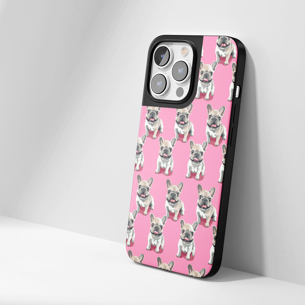 Industry-Level Tough Matte French Bulldog Pink iPhone Case