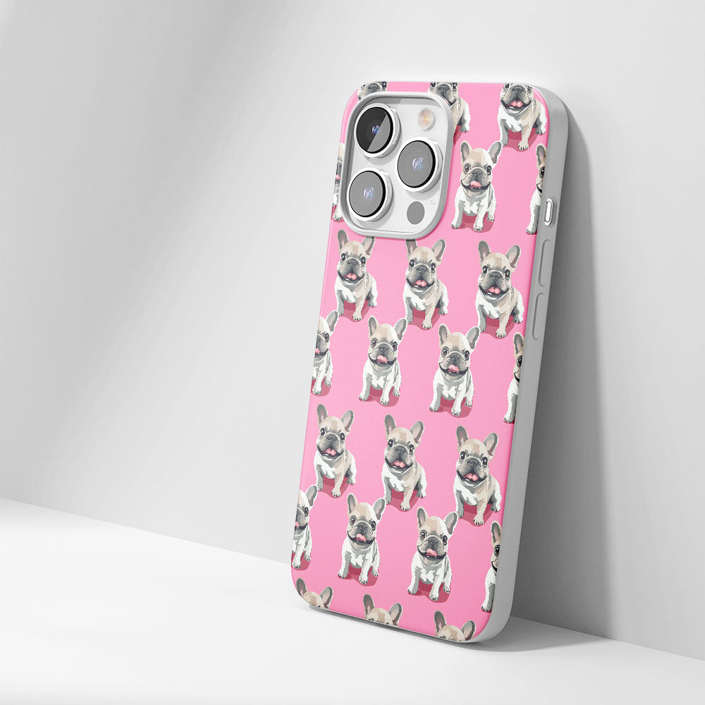 Latest 3rd-Generation Crystal Tough Glossy French Bulldog Pink iPhone Case