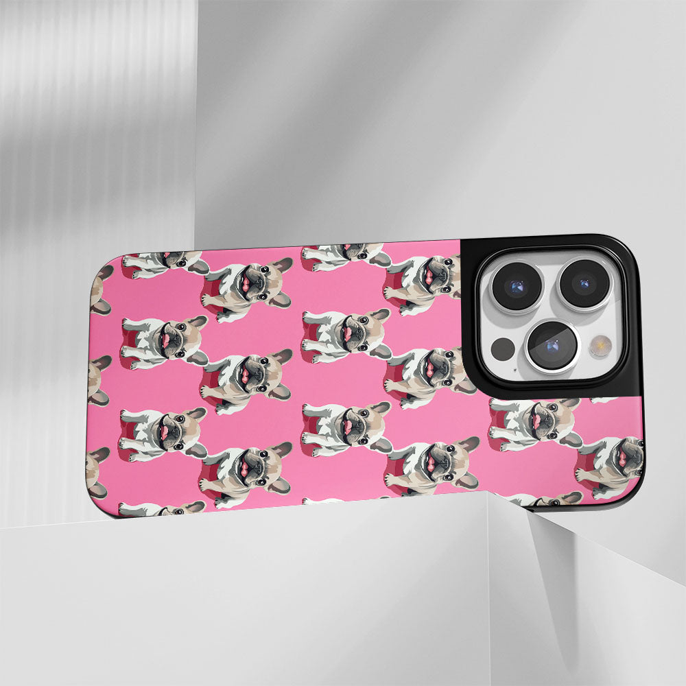 Industry-Level Tough Matte French Bulldog Pink iPhone Case