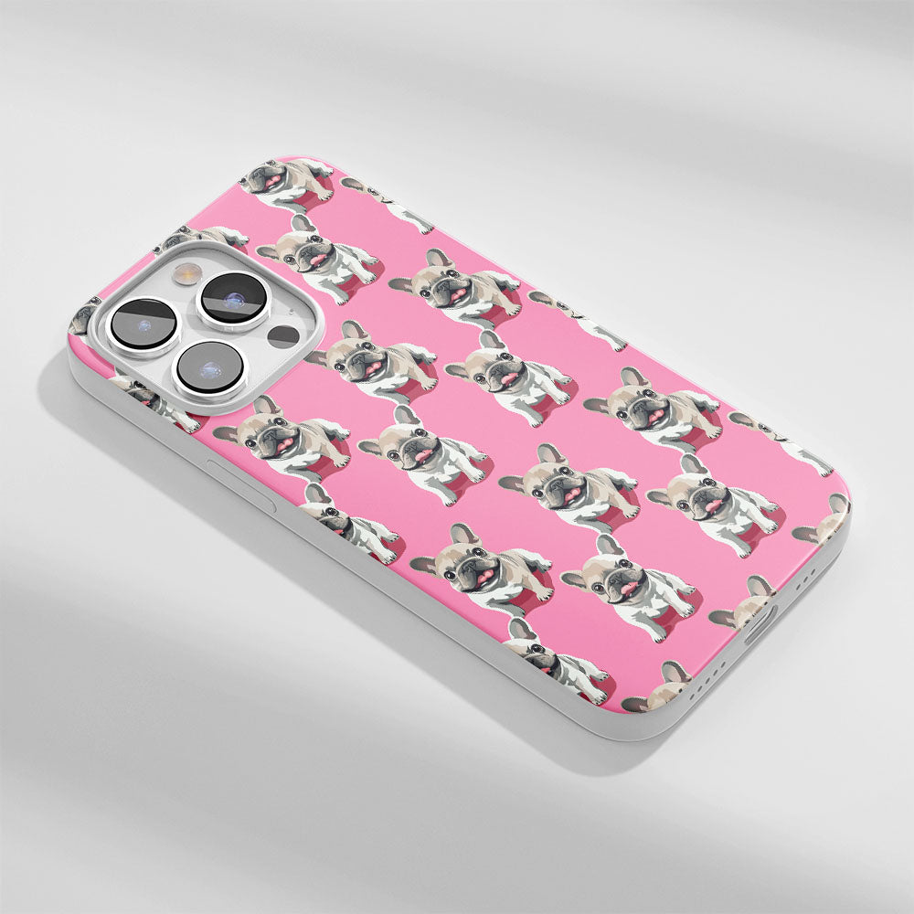 Latest 3rd-Generation Crystal Tough Glossy French Bulldog Pink iPhone Case