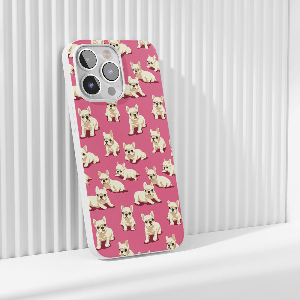 Latest 3rd-Generation Crystal Tough Glossy French Bulldog Pink iPhone Case