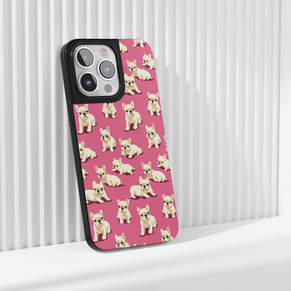 Industry-Level Tough Matte French Bulldog Pink iPhone Case