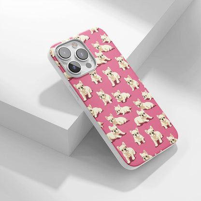 Latest 3rd-Generation Crystal Tough Glossy French Bulldog Pink iPhone Case