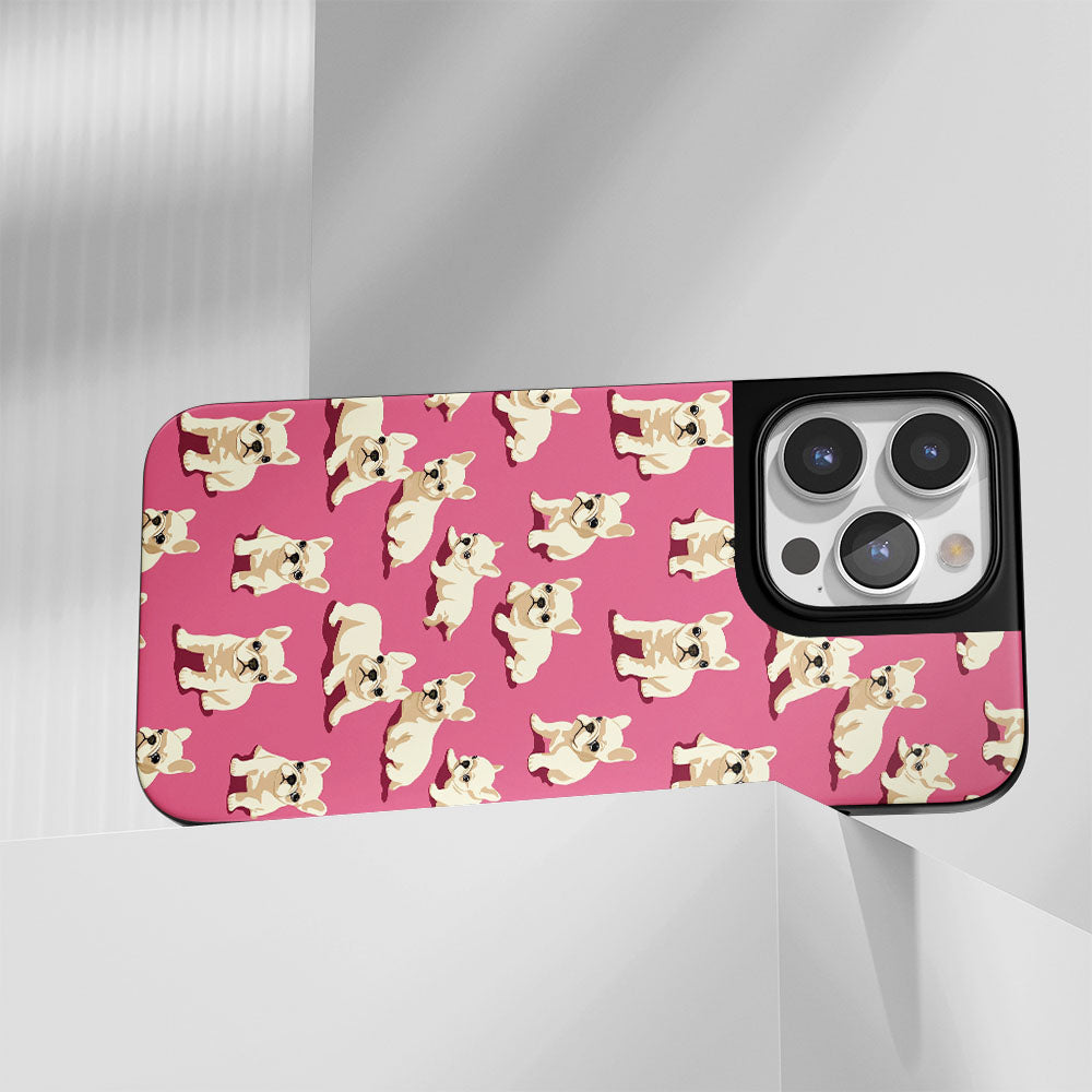 Industry-Level Tough Matte French Bulldog Pink iPhone Case