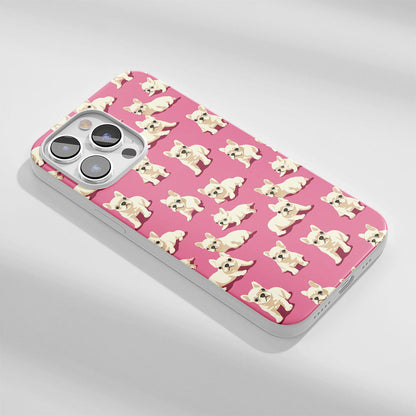 Latest 3rd-Generation Crystal Tough Glossy French Bulldog Pink iPhone Case