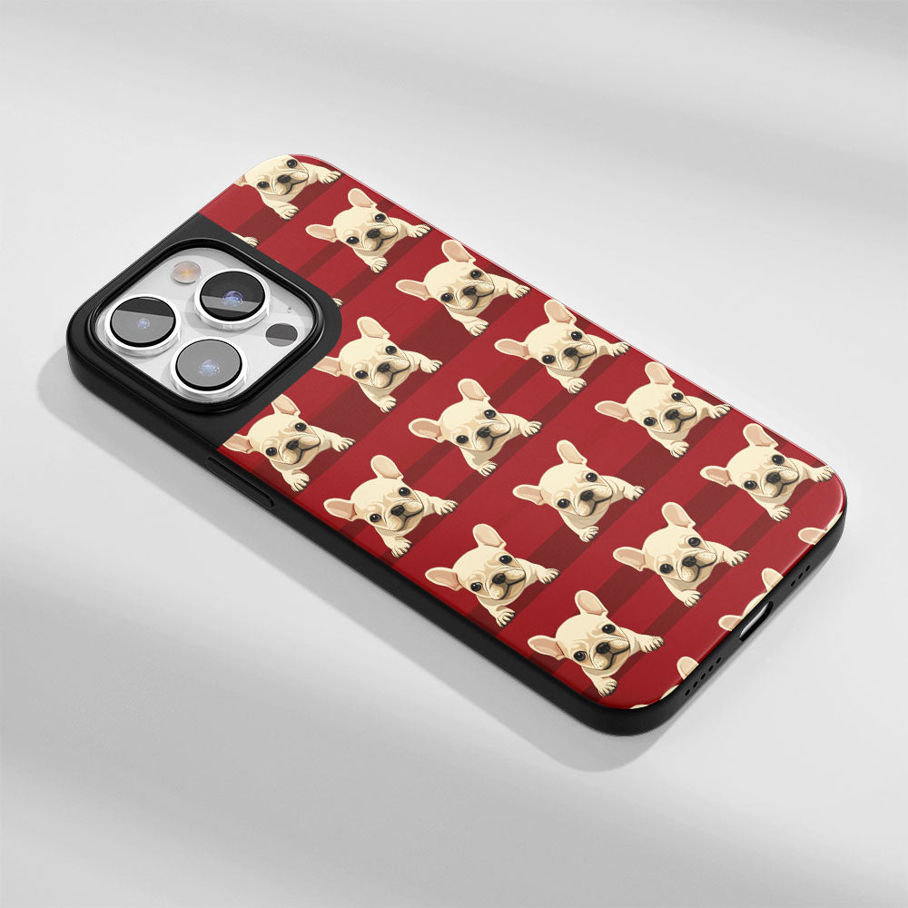 Industry-Level Tough Matte French Bulldog Pink iPhone Case