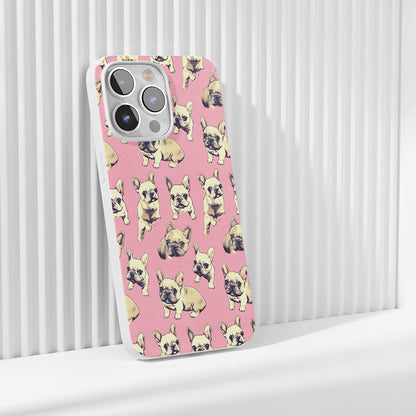 Latest 3rd-Generation Crystal Tough Glossy French Bulldog Pink iPhone Case