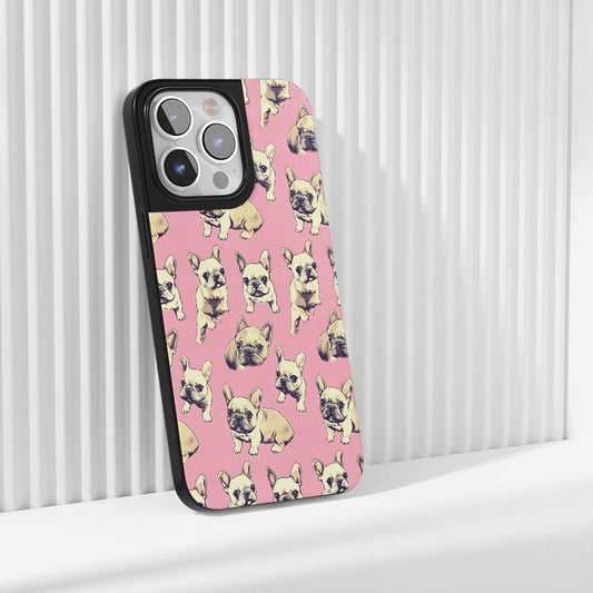 Industry-Level Tough Matte French Bulldog Pink iPhone Case