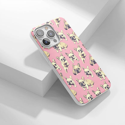 Latest 3rd-Generation Crystal Tough Glossy French Bulldog Pink iPhone Case