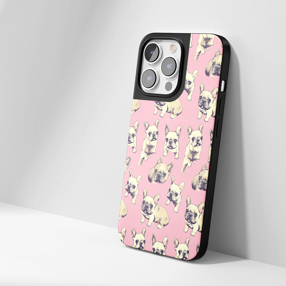 Industry-Level Tough Matte French Bulldog Pink iPhone Case