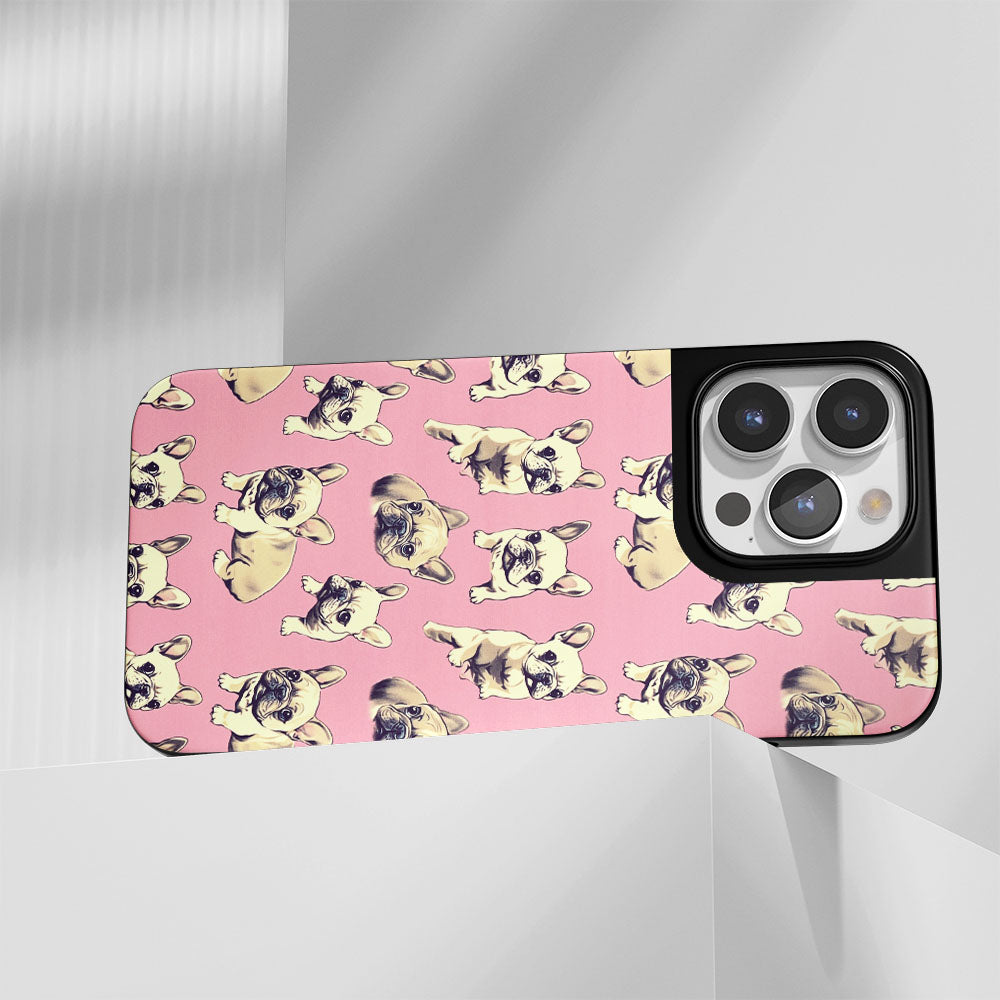 Industry-Level Tough Matte French Bulldog Pink iPhone Case