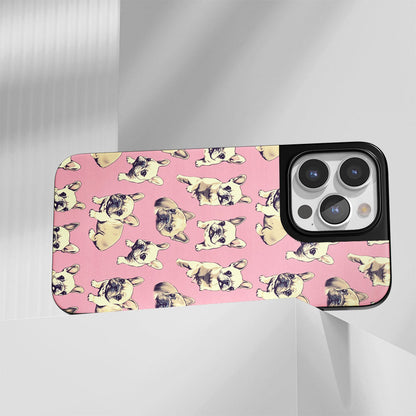 Industry-Level Tough Matte French Bulldog Pink iPhone Case