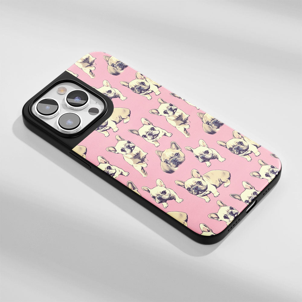 Industry-Level Tough Matte French Bulldog Pink iPhone Case