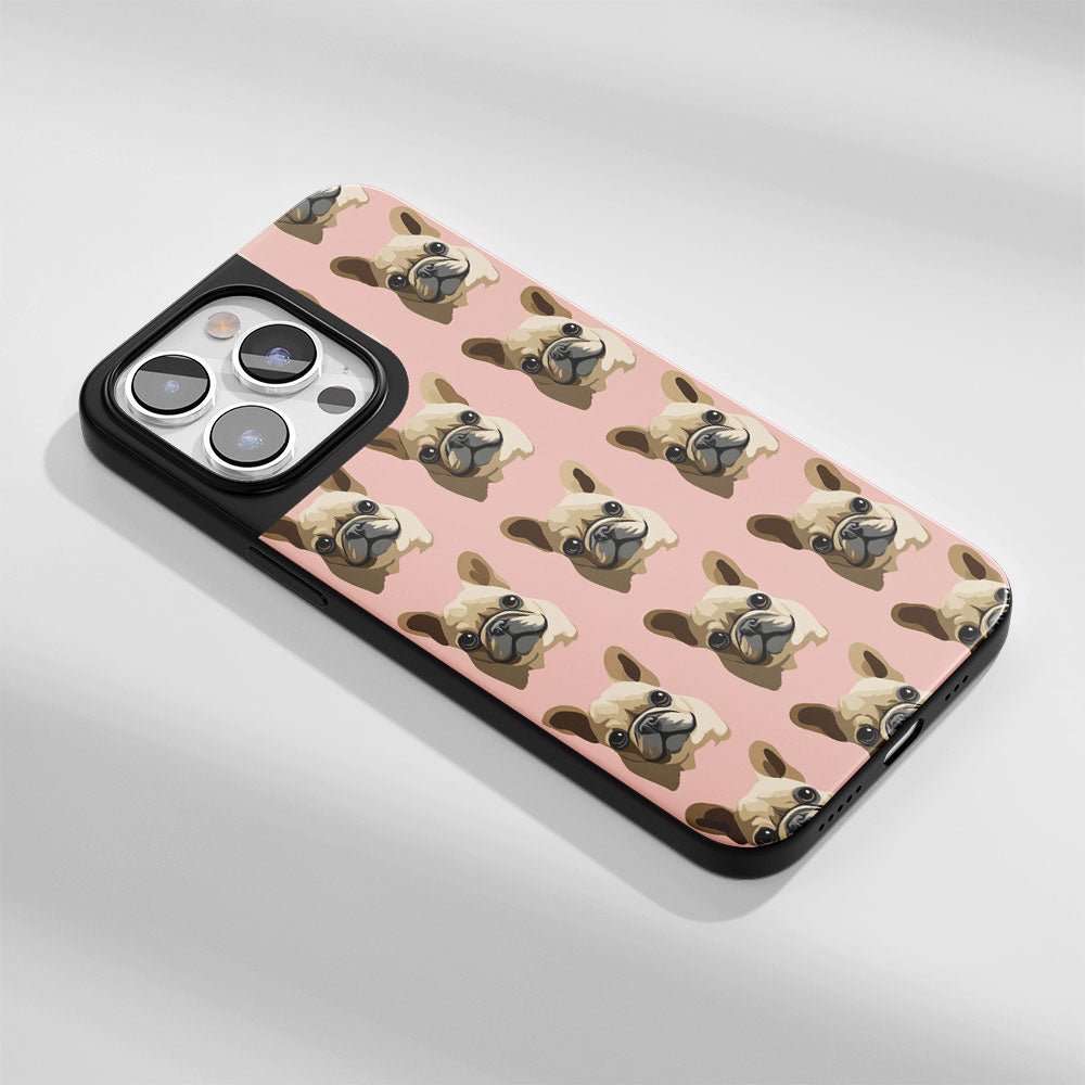 Industry-Level Tough Matte French Bulldog Pink iPhone Case