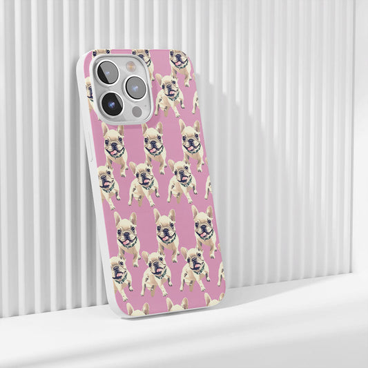 Latest 3rd-Generation Crystal Tough Glossy French Bulldog Pink iPhone Case