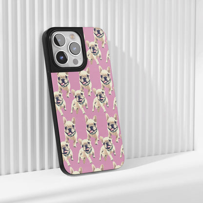 Industry-Level Tough Matte French Bulldog Pink iPhone Case