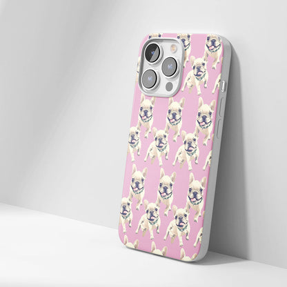 Latest 3rd-Generation Crystal Tough Glossy French Bulldog Pink iPhone Case