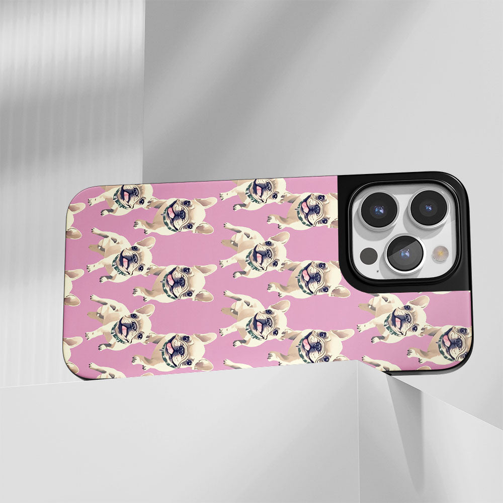 Industry-Level Tough Matte French Bulldog Pink iPhone Case