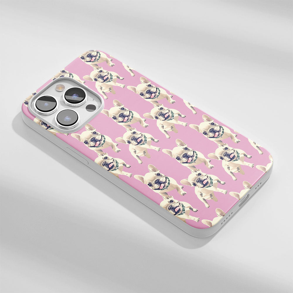 Latest 3rd-Generation Crystal Tough Glossy French Bulldog Pink iPhone Case