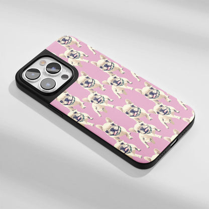 Industry-Level Tough Matte French Bulldog Pink iPhone Case