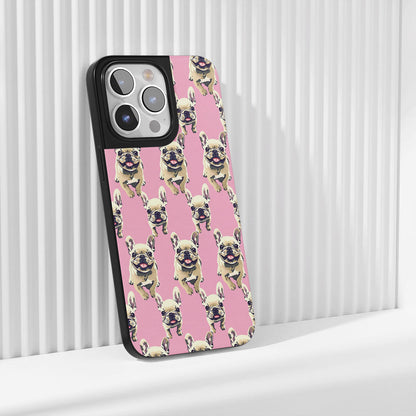 Industry-Level Tough Matte French Bulldog Pink iPhone Case