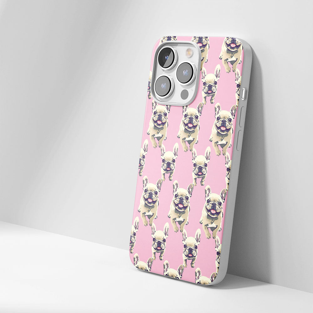 Latest 3rd-Generation Crystal Tough Glossy French Bulldog Pink iPhone Case