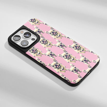 Industry-Level Tough Matte French Bulldog Pink iPhone Case