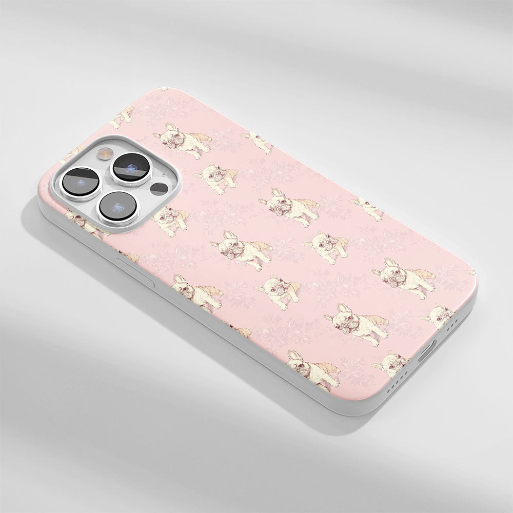 Latest 3rd-Generation Crystal Tough Glossy French Bulldog Pink iPhone Case