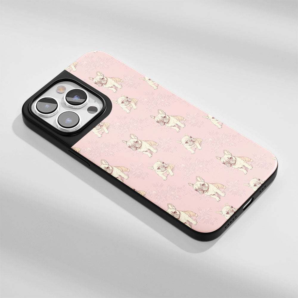 Industry-Level Tough Matte French Bulldog Pink iPhone Case