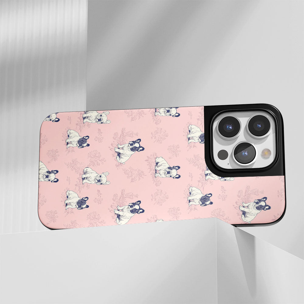 Industry-Level Tough Matte French Bulldog Pink iPhone Case