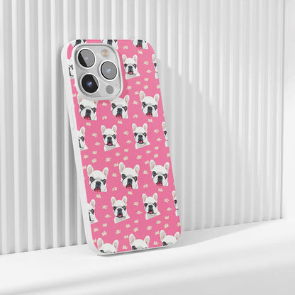 Latest 3rd-Generation Crystal Tough Glossy French Bulldog Pink iPhone Case