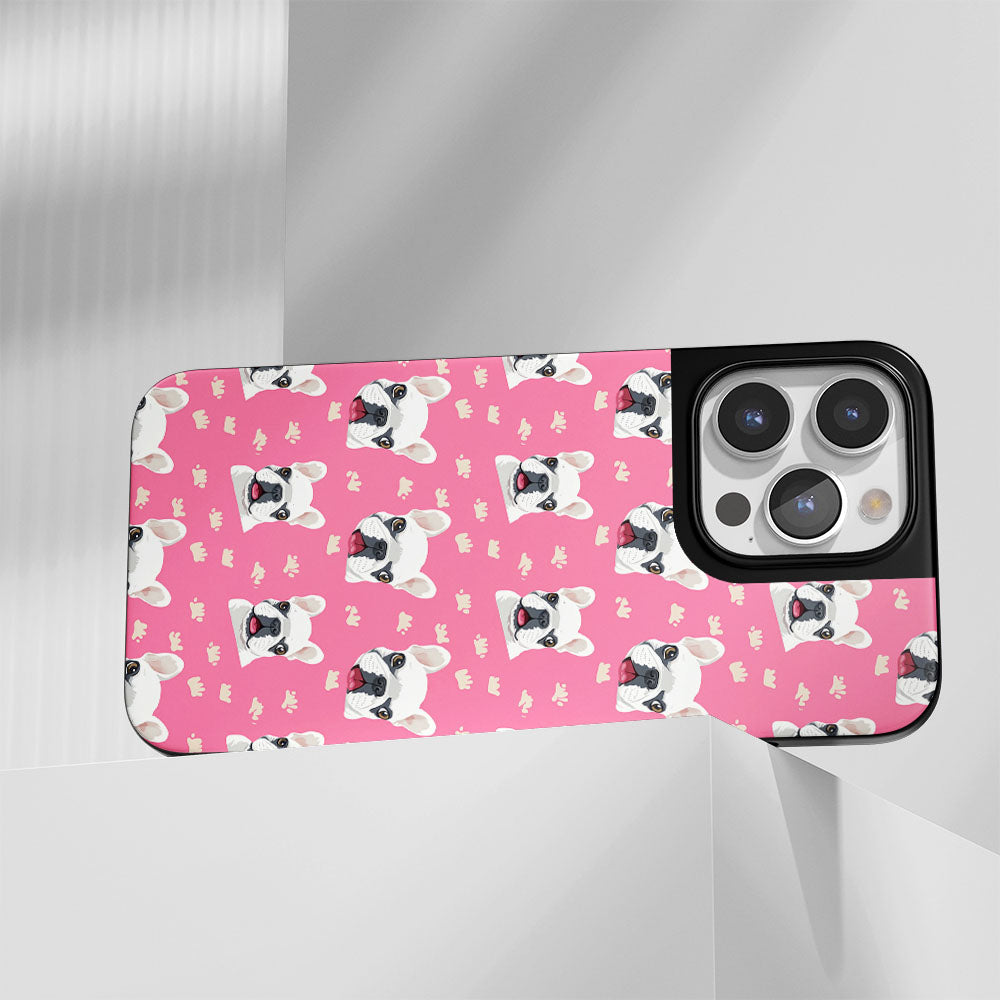 Industry-Level Tough Matte French Bulldog Pink iPhone Case