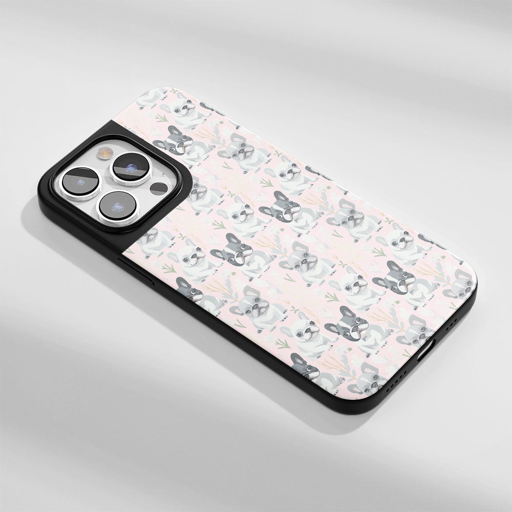 Industry-Level Tough Matte French Bulldog Pink iPhone Case