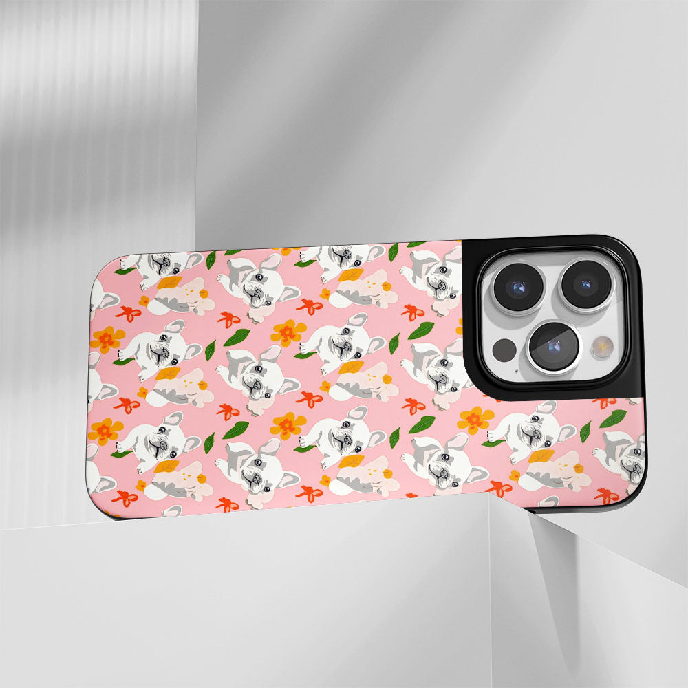 Industry-Level Tough Matte French Bulldog Pink iPhone Case